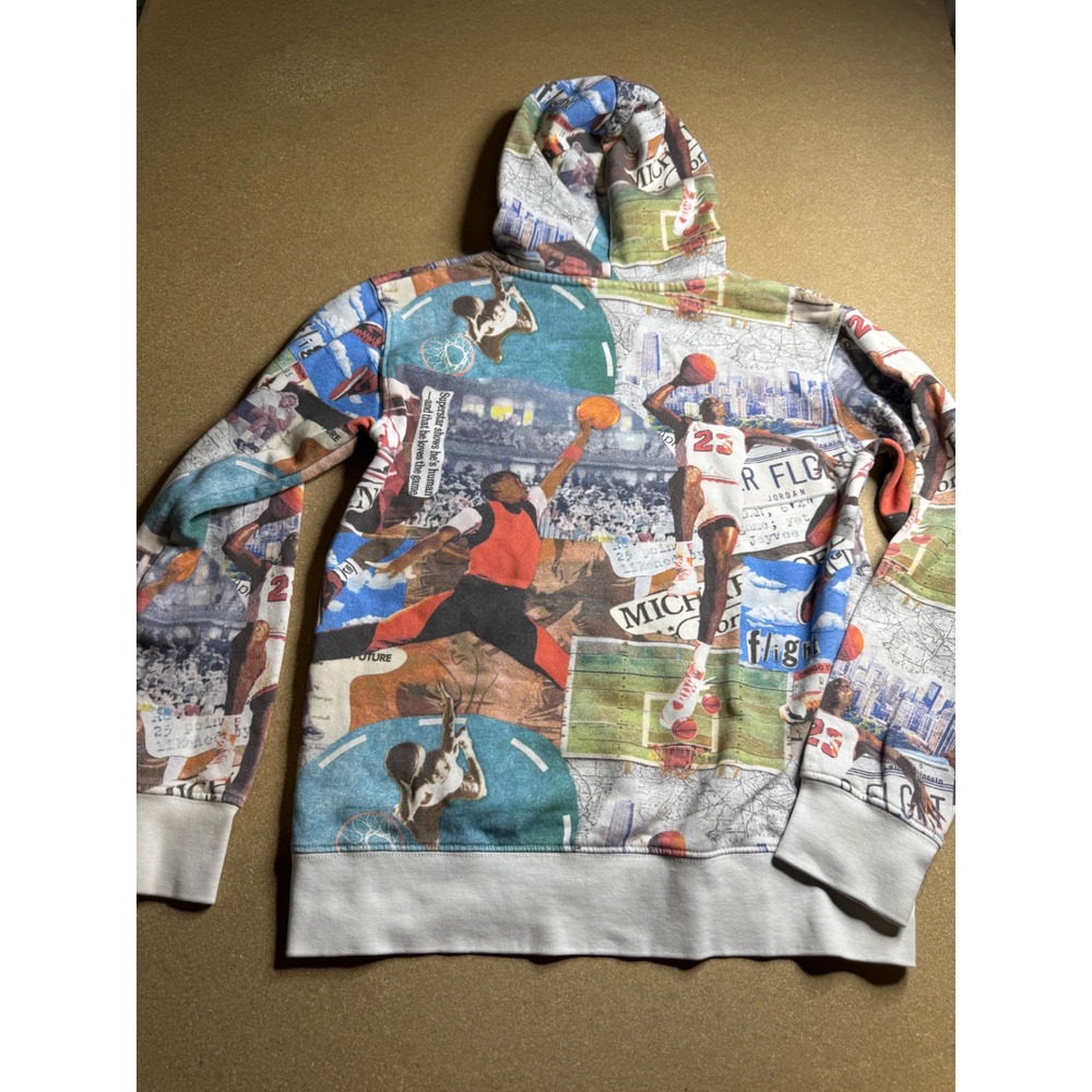 Jordan Kids All Over Print Flight Collage Hoodie Sweatshirt Multi Color Large - Picture 3 of 8